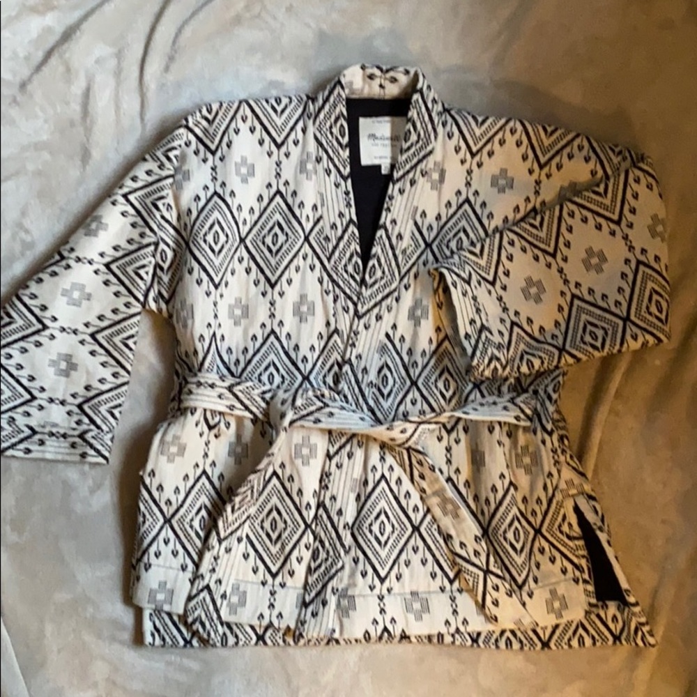Madewell Kimono Wrap Jacket Geometric